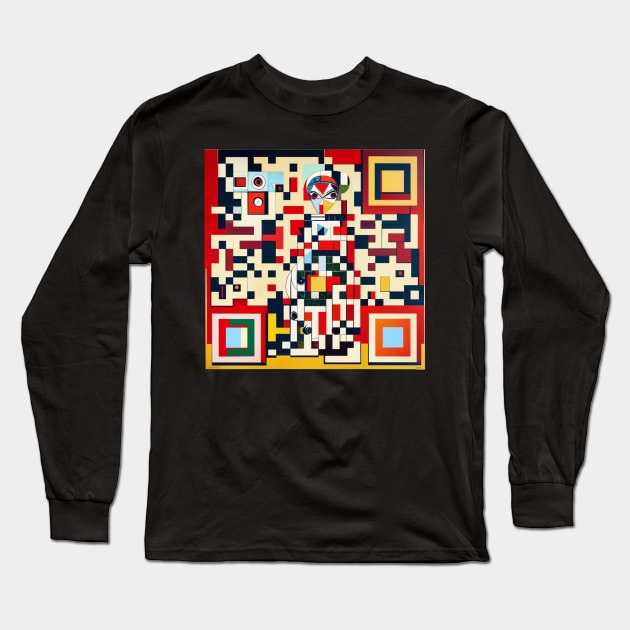 RickRoll QR Code Abstract Painting Long Sleeve T-Shirt by ravel.live